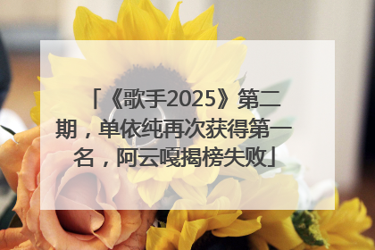 《歌手2025》第二期，单依纯再次获得第一名，阿云嘎揭榜失败