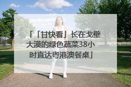 「甘快看」长在戈壁大漠的绿色蔬菜38小时直达粤港澳餐桌