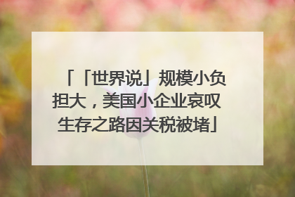 「世界说」规模小负担大，美国小企业哀叹生存之路因关税被堵