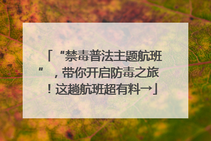 “禁毒普法主题航班”，带你开启防毒之旅！这趟航班超有料→