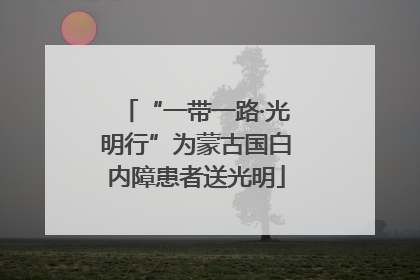 “一带一路·光明行”为蒙古国白内障患者送光明