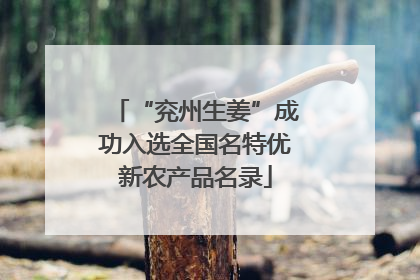 “兖州生姜”成功入选全国名特优新农产品名录