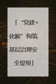 “党建+化解”构筑基层治理安全堤坝
