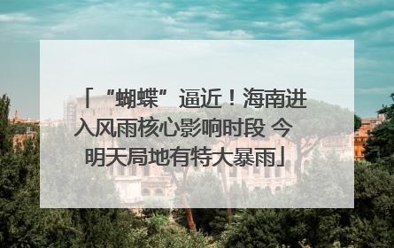 “蝴蝶”逼近！海南进入风雨核心影响时段 今明天局地有特大暴雨