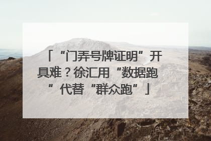 “门弄号牌证明”开具难？徐汇用“数据跑”代替“群众跑”