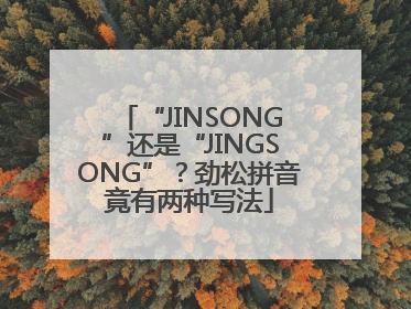 “JINSONG”还是“JINGSONG”？劲松拼音竟有两种写法