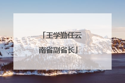 王学勤任云南省副省长