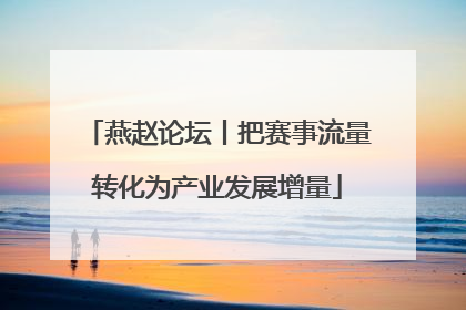 燕赵论坛丨把赛事流量转化为产业发展增量
