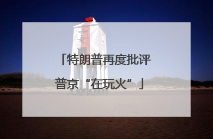 特朗普再度批评普京“在玩火”