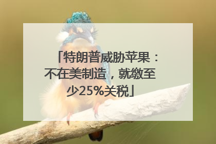 特朗普威胁苹果：不在美制造，就缴至少25%关税