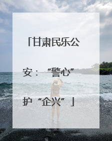 甘肃民乐公安：“警心”护“企兴”