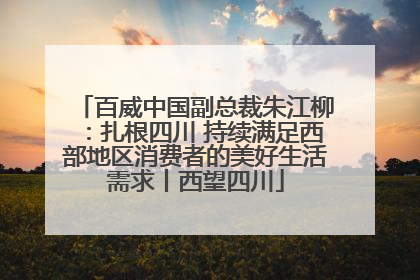 百威中国副总裁朱江柳：扎根四川 持续满足西部地区消费者的美好生活需求丨西望四川