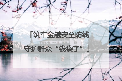 筑牢金融安全防线 守护群众“钱袋子”