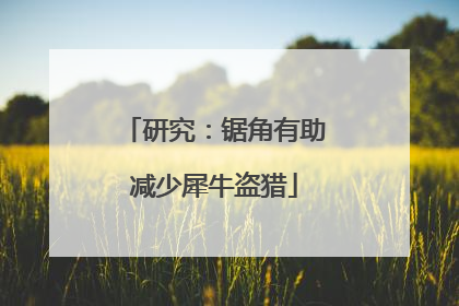 研究：锯角有助减少犀牛盗猎