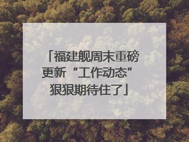 福建舰周末重磅更新“工作动态” 狠狠期待住了