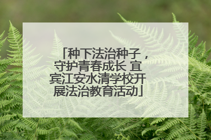 种下法治种子，守护青春成长 宜宾江安水清学校开展法治教育活动