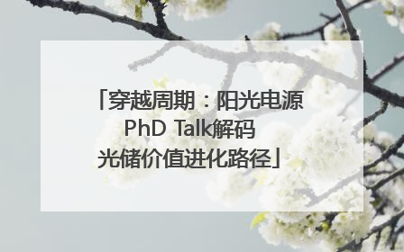 穿越周期：阳光电源PhD Talk解码光储价值进化路径