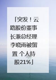 突发！云路股份董事长兼总经理李晓雨被留置 个人持股21%