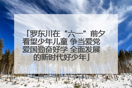 罗东川在“六一”前夕看望少年儿童 争当爱党爱国勤奋好学 全面发展的新时代好少年