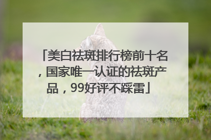 美白祛斑排行榜前十名，国家唯一认证的祛斑产品，99好评不踩雷