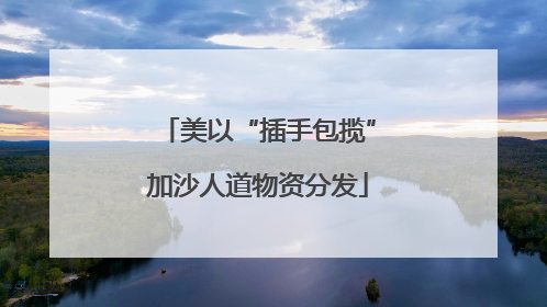 美以“插手包揽”加沙人道物资分发