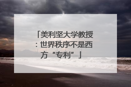 美利坚大学教授：世界秩序不是西方“专利”