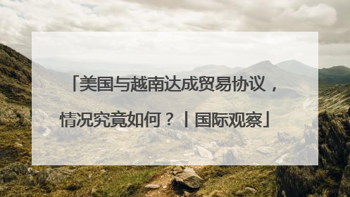 美国与越南达成贸易协议，情况究竟如何？丨国际观察
