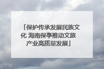 保护传承发展民族文化 海南保亭推动文旅产业高质量发展
