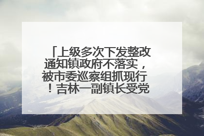 上级多次下发整改通知镇政府不落实，被市委巡察组抓现行！吉林一副镇长受党内警告处分