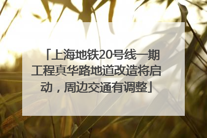 上海地铁20号线一期工程真华路地道改造将启动，周边交通有调整