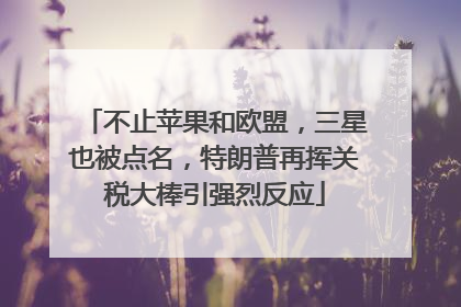 不止苹果和欧盟，三星也被点名，特朗普再挥关税大棒引强烈反应