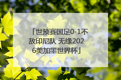 世预赛国足0-1不敌印尼队 无缘2026美加墨世界杯