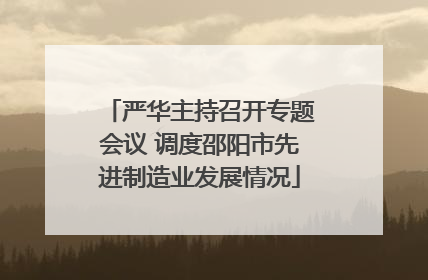 严华主持召开专题会议 调度邵阳市先进制造业发展情况