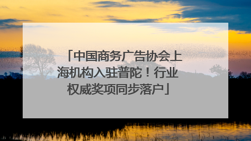 中国商务广告协会上海机构入驻普陀！行业权威奖项同步落户