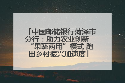 中国邮储银行菏泽市分行：助力农业创新 “果蔬两用”模式 跑出乡村振兴加速度
