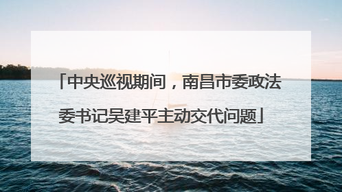 中央巡视期间，南昌市委政法委书记吴建平主动交代问题