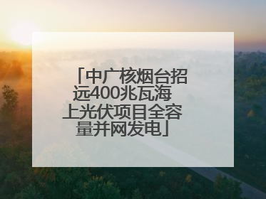 中广核烟台招远400兆瓦海上光伏项目全容量并网发电