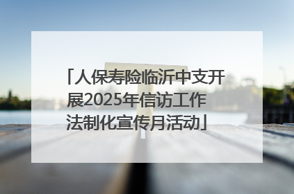 人保寿险临沂中支开展2025年信访工作法制化宣传月活动