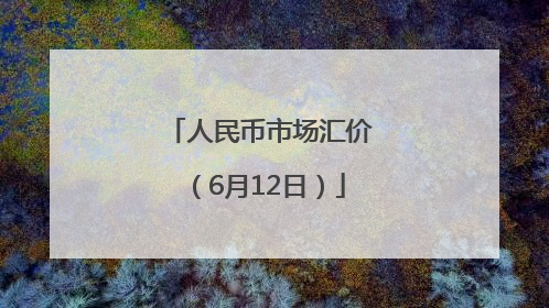 人民币市场汇价（6月12日）