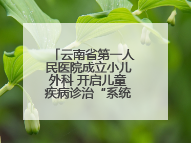 云南省第一人民医院成立小儿外科 开启儿童疾病诊治“系统作战”新时代