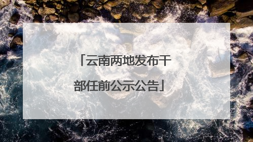 云南两地发布干部任前公示公告