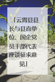 云霄县县长与县直单位、国企党员干部代表座谈征求意见