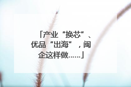 产业“换芯”、优品“出海”，闽企这样做……