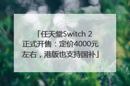 任天堂Switch 2正式开售：定价4000元左右，港版也支持国补