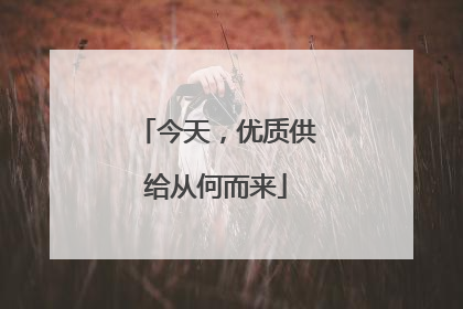今天，优质供给从何而来