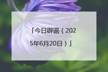 今日辟谣（2025年6月20日）