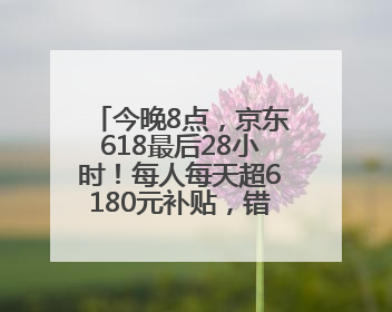 今晚8点，京东618最后28小时！每人每天超6180元补贴，错过等明年！