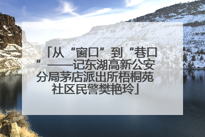 从“窗口”到“巷口”——记东湖高新公安分局茅店派出所梧桐苑社区民警樊艳玲