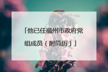 他已任福州市政府党组成员（附简历）