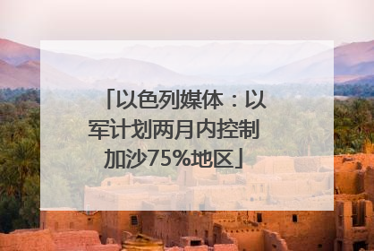 以色列媒体：以军计划两月内控制加沙75%地区